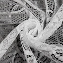 White Lace Window Curtain Short Tier Panel for Kitchen Bathroom