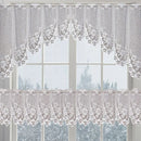 White Lace Window Curtain Short Tier Panel for Kitchen Bathroom