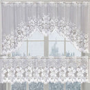 White Lace Window Curtain Short Tier Panel for Kitchen Bathroom