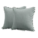 2PCS Corduroy Pillow Cover Luxury Decorative Cushion Case for Sofa Living Room - Grey