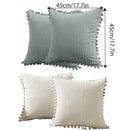 2PCS Corduroy Pillow Cover Luxury Decorative Cushion Case for Sofa Living Room - Grey