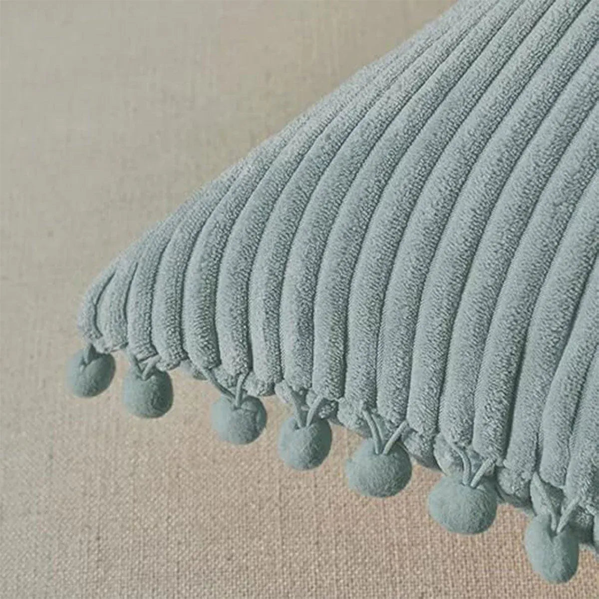 2PCS Corduroy Pillow Cover Luxury Decorative Cushion Case for Sofa Living Room - Grey