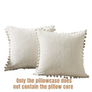 2PCS Corduroy Pillow Cover Luxury Decorative Cushion Case for Sofa Living Room - Grey