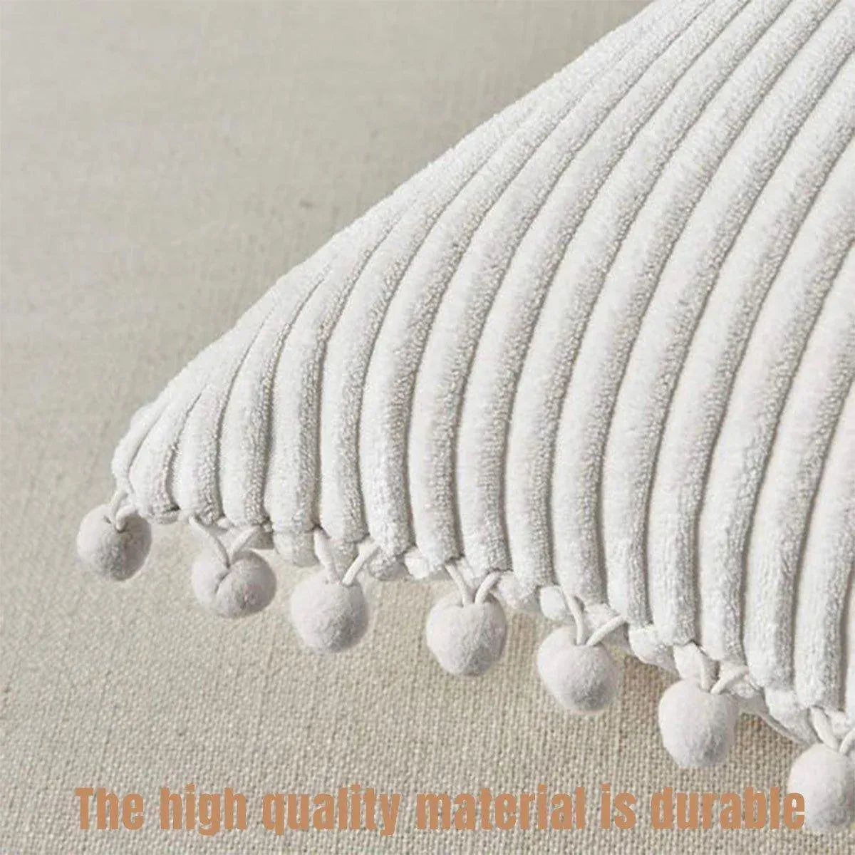 2PCS Corduroy Pillow Cover Luxury Decorative Cushion Case for Sofa Living Room - White