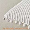 2PCS Corduroy Pillow Cover Luxury Decorative Cushion Case for Sofa Living Room - White