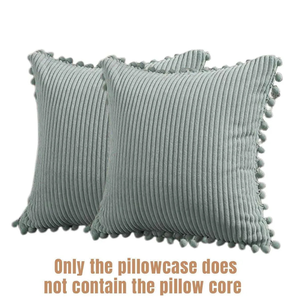 2PCS Corduroy Pillow Cover Luxury Decorative Cushion Case for Sofa Living Room - White