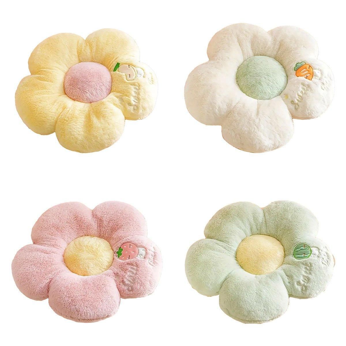 Cute Sunflower Floor Cushion Soft Chair Pad Summer Office Student Seat Pillow - Pink