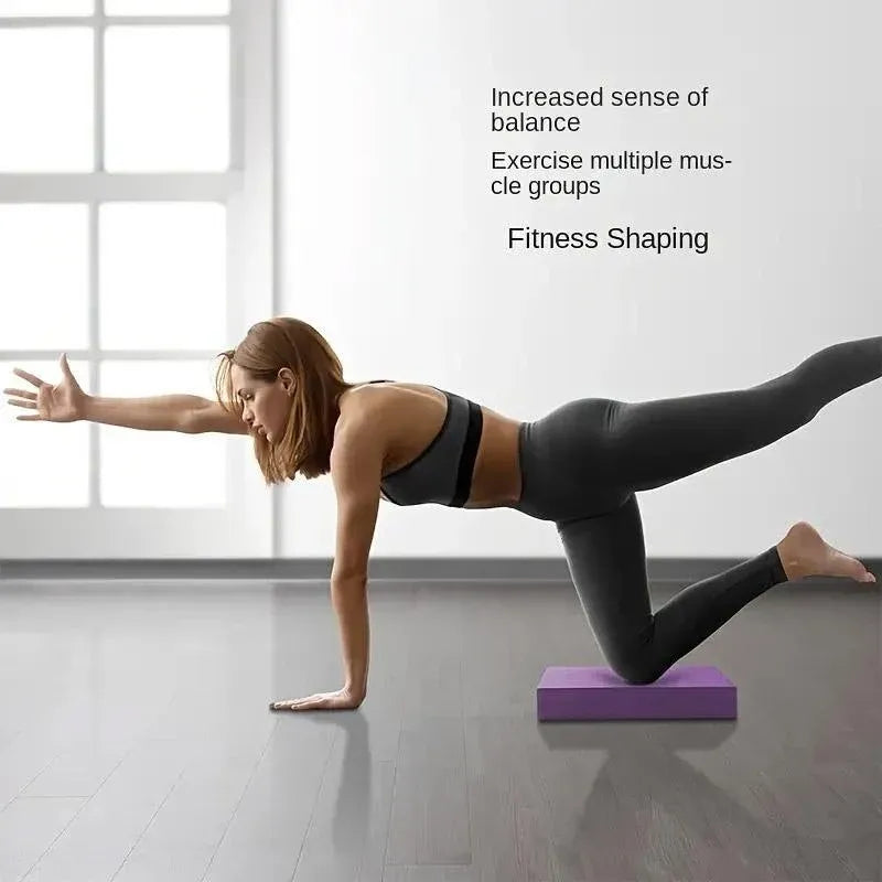Balance Mat Non Slip Yoga Fitness Mat Flat Support for Home Workout Exercises - Purple
