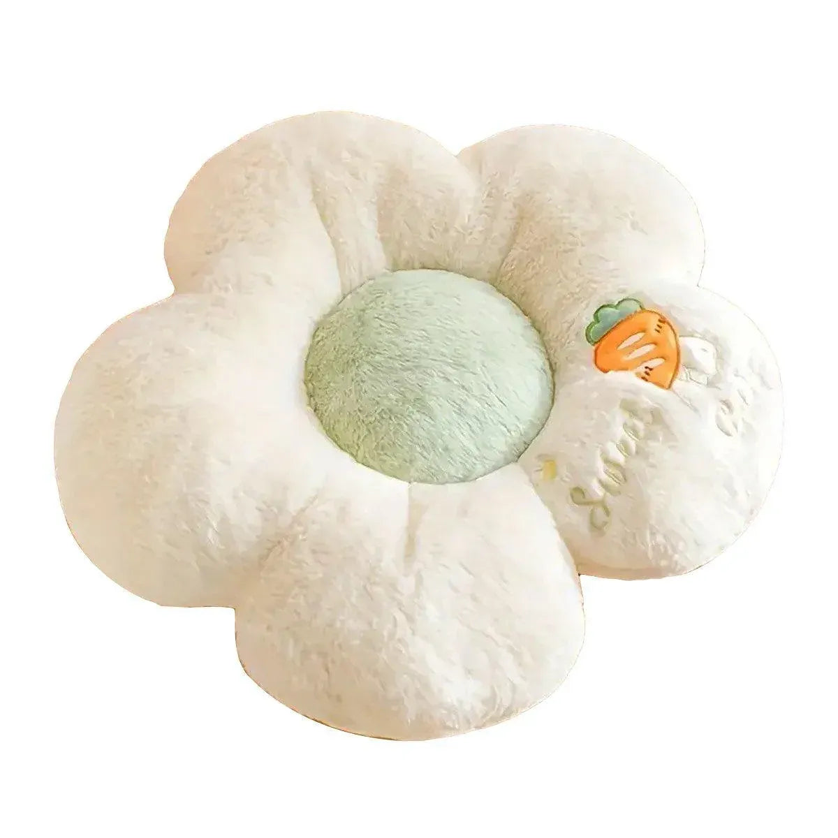 Cute Sunflower Floor Cushion Soft Chair Pad Summer Office Student Seat Pillow - White
