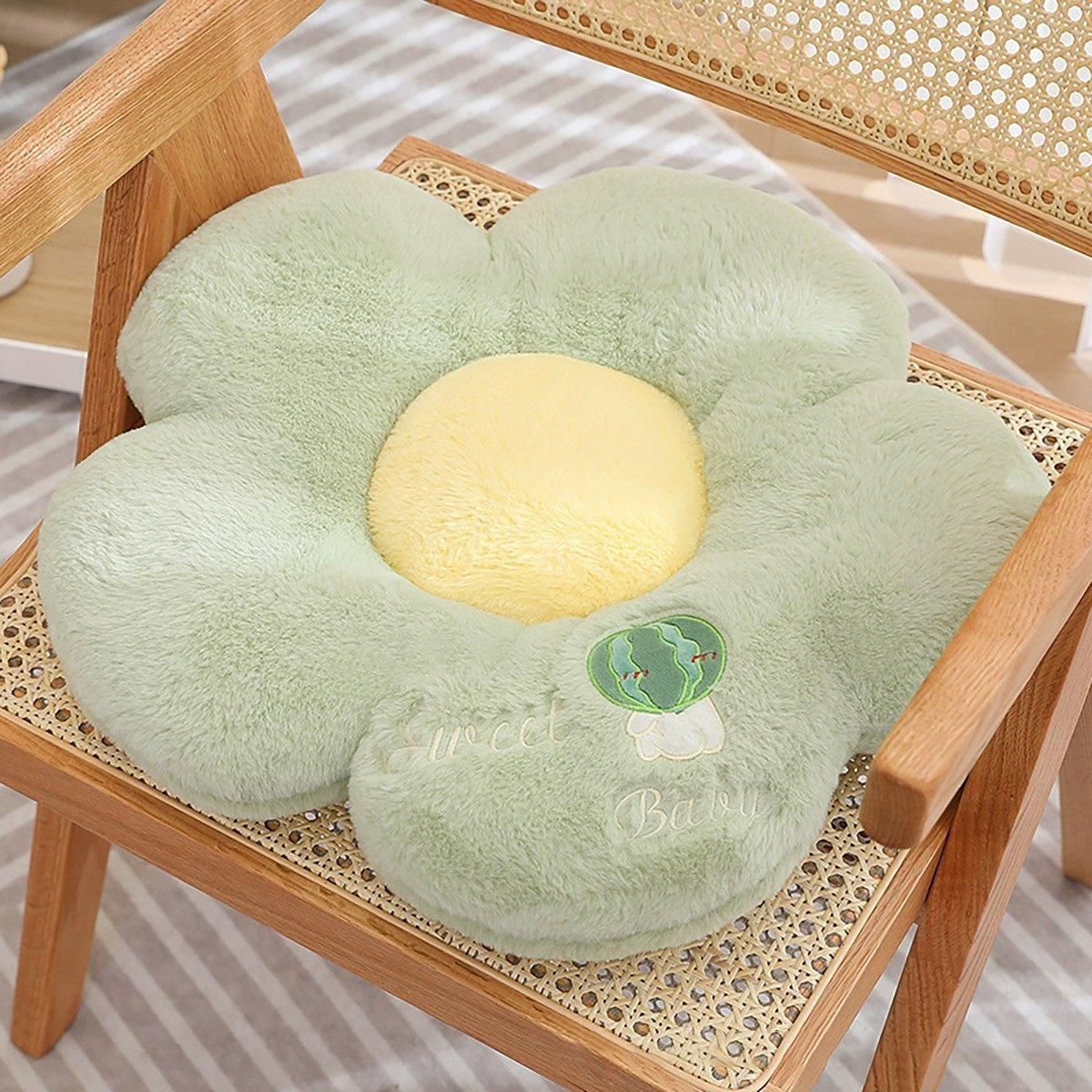 Cute Sunflower Floor Cushion Soft Chair Pad Summer Office Student Seat Pillow - Yellow