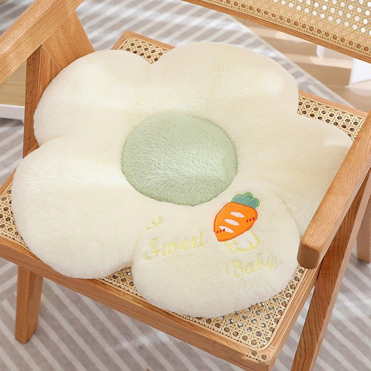 Cute Sunflower Floor Cushion Soft Chair Pad Summer Office Student Seat Pillow - Yellow