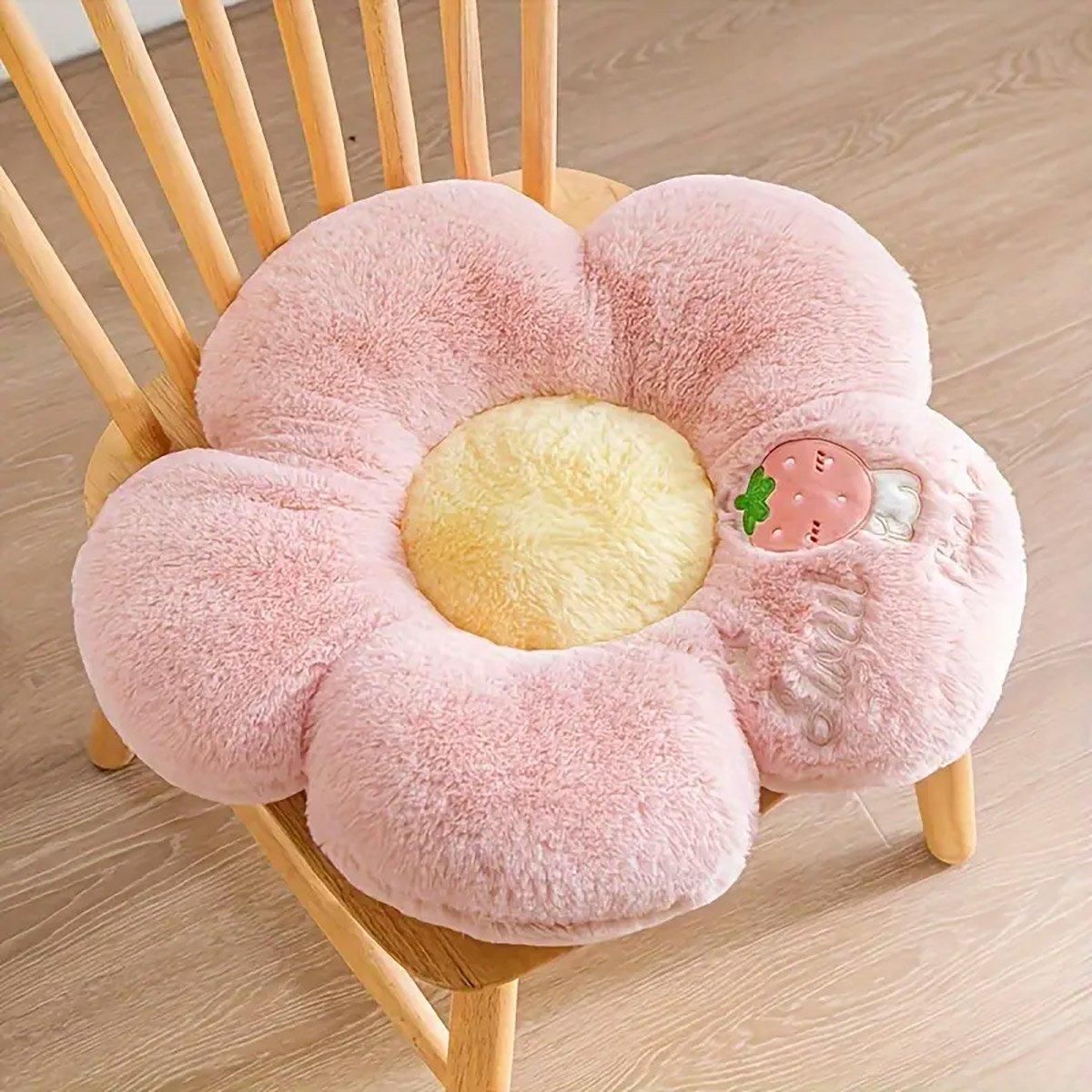 Cute Sunflower Floor Cushion Soft Chair Pad Summer Office Student Seat Pillow - Yellow