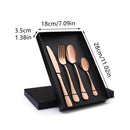8-Piece Stainless Steel Cutlery Set - 2 Sets of Knife Fork Dinner Spoon Teaspoon - Black