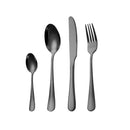 8-Piece Stainless Steel Cutlery Set - 2 Sets of Knife Fork Dinner Spoon Teaspoon - Black