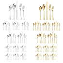 20/40pcs Stainless Steel Cutlery Set Knife Fork Spoon Western Hotel Tableware - Golden-40pcs