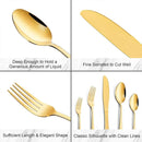 20/40pcs Stainless Steel Cutlery Set Knife Fork Spoon Western Hotel Tableware - Golden-40pcs