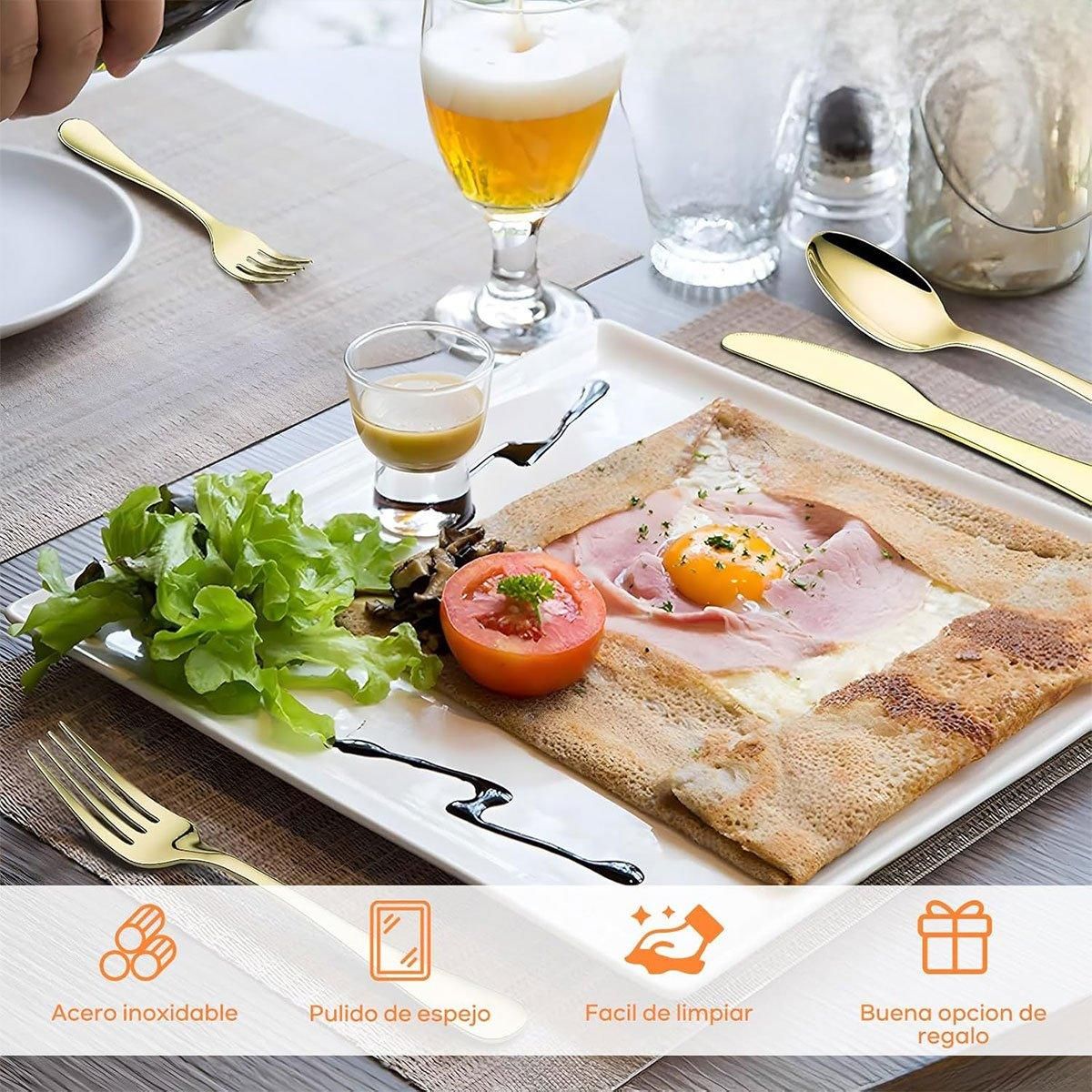 20/40pcs Stainless Steel Cutlery Set Knife Fork Spoon Western Hotel Tableware - Silver-40pcs