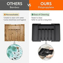 Extendable Cutlery Storage Box Household Portable Retractable Tray Organizer - Black