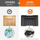 Extendable Cutlery Storage Box Household Portable Retractable Tray Organizer - Black