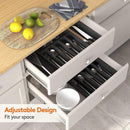 Extendable Cutlery Storage Box Household Portable Retractable Tray Organizer - Black