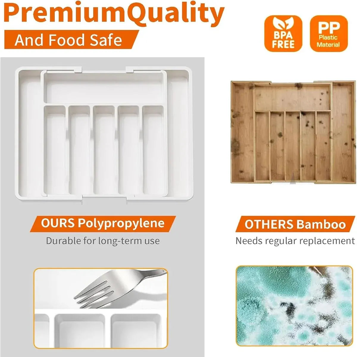 Portable Tableware Storage Box Telescopic Household Storage Tray Organizer