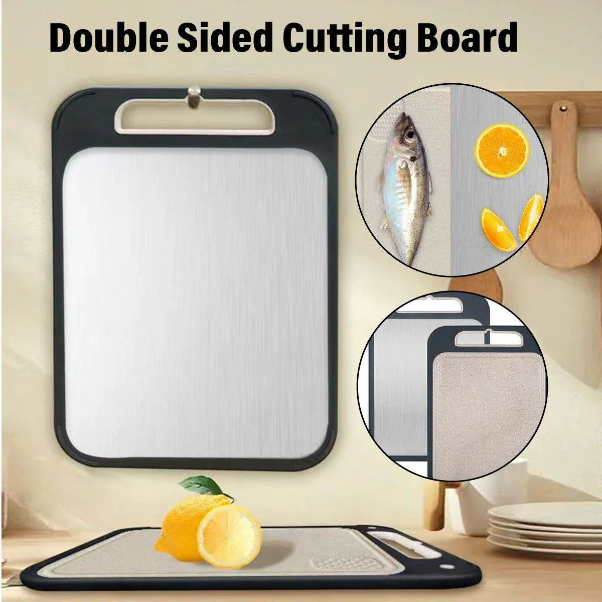 304 Stainless Steel Cutting Board Double-Sided Chopping Boards Kitchen Camping