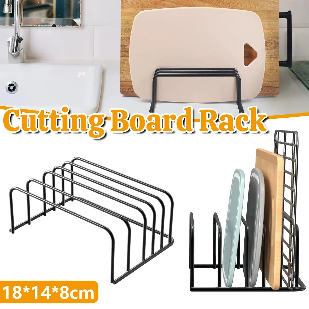 Kitchen Counter Chopping Board Rack Multifunction Dish Drying Storage Holder