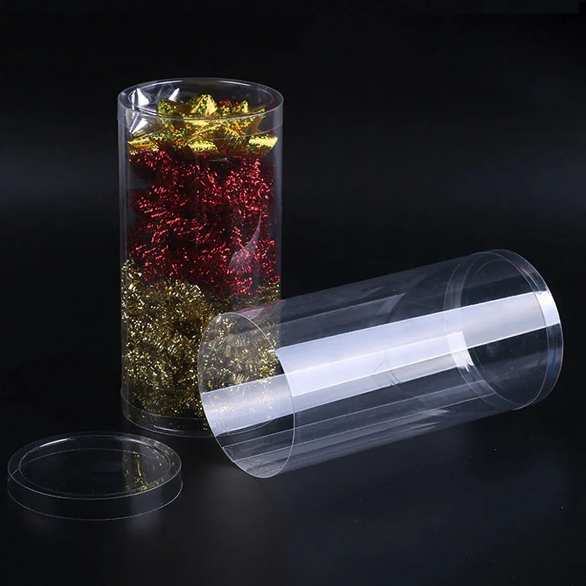 50pcs Clear Cylinder Organizer Storage Tube Container Case Pack Set Kit Easy Use - 6x6x12cm