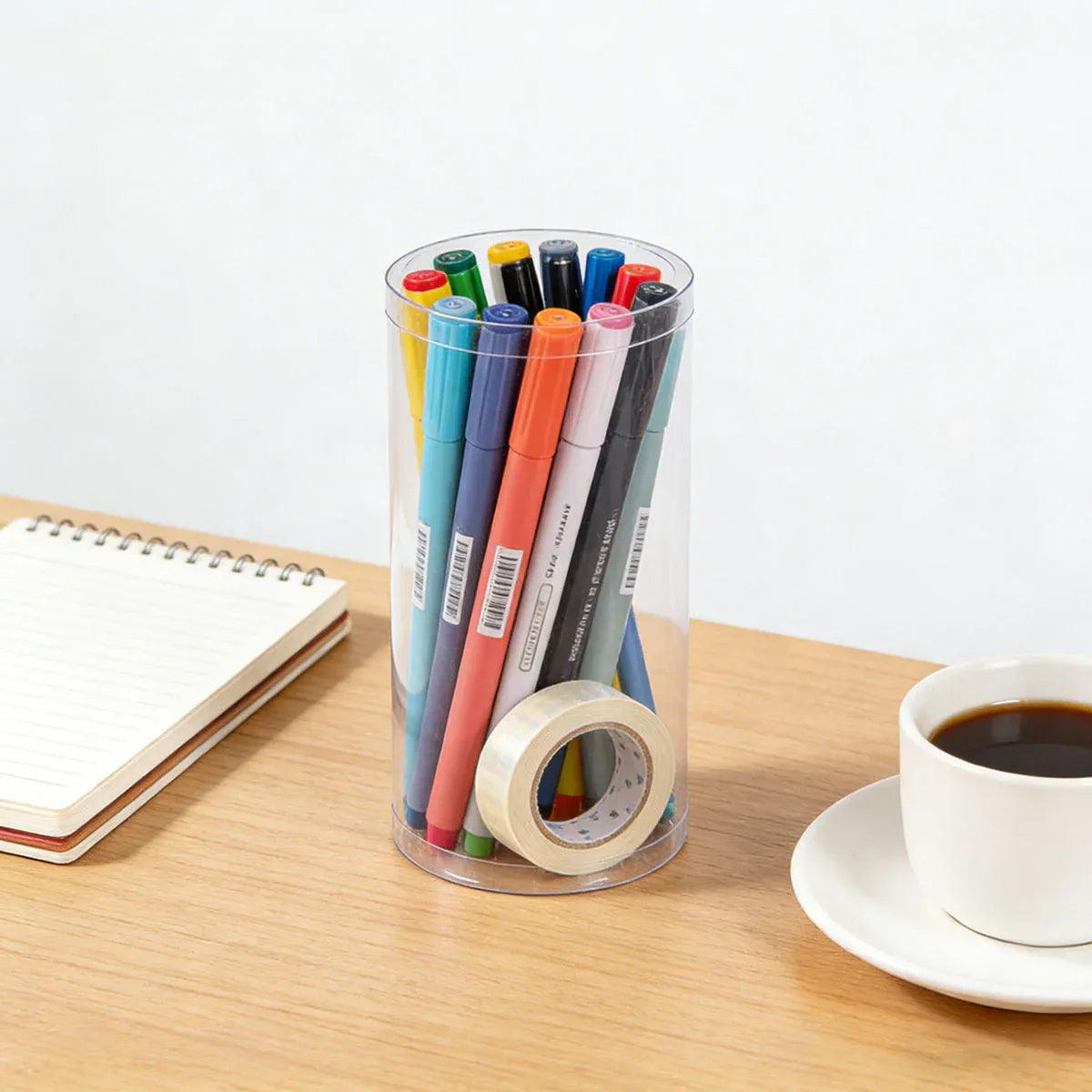 50pcs Clear Cylinder Organizer Storage Tube Container Case Pack Set Kit Easy Use - 6x6x12cm