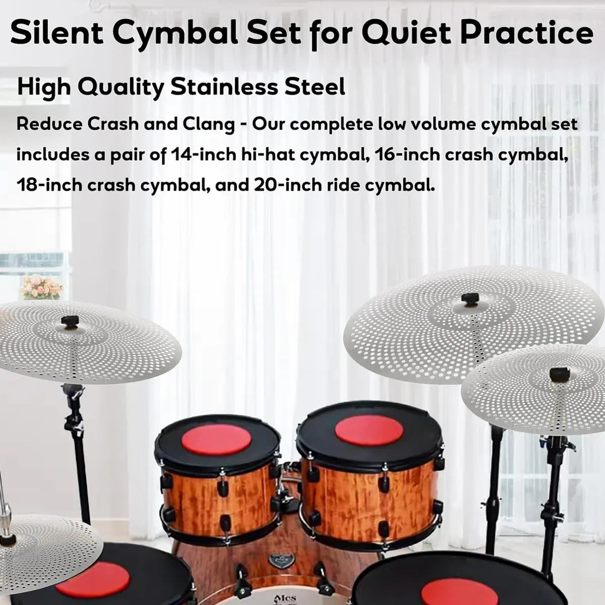 5 PCS Stand Drum Cymbal Mute Silencer Universal Fit for Most Standard Cymbals