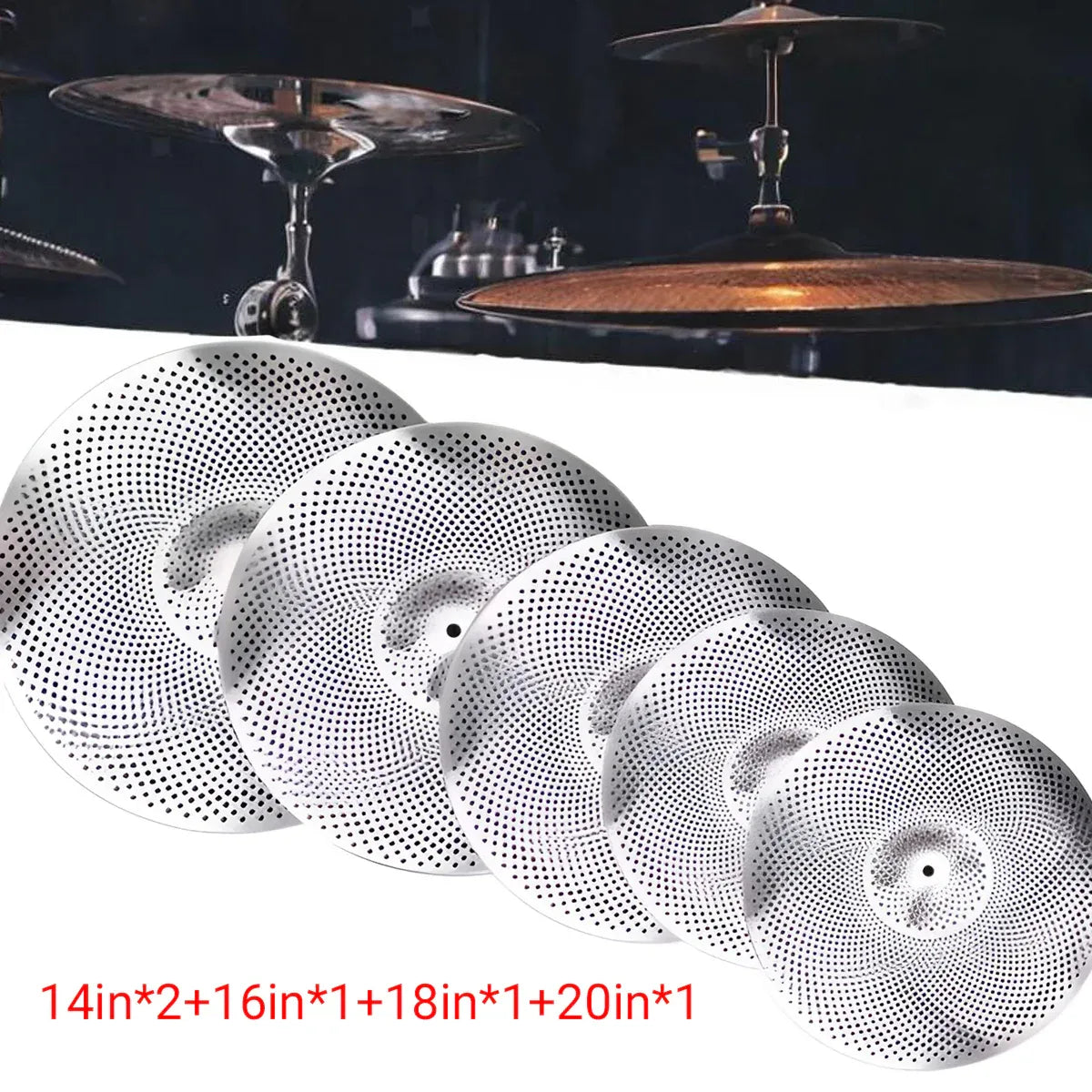 5 PCS Stand Drum Cymbal Mute Silencer Universal Fit for Most Standard Cymbals