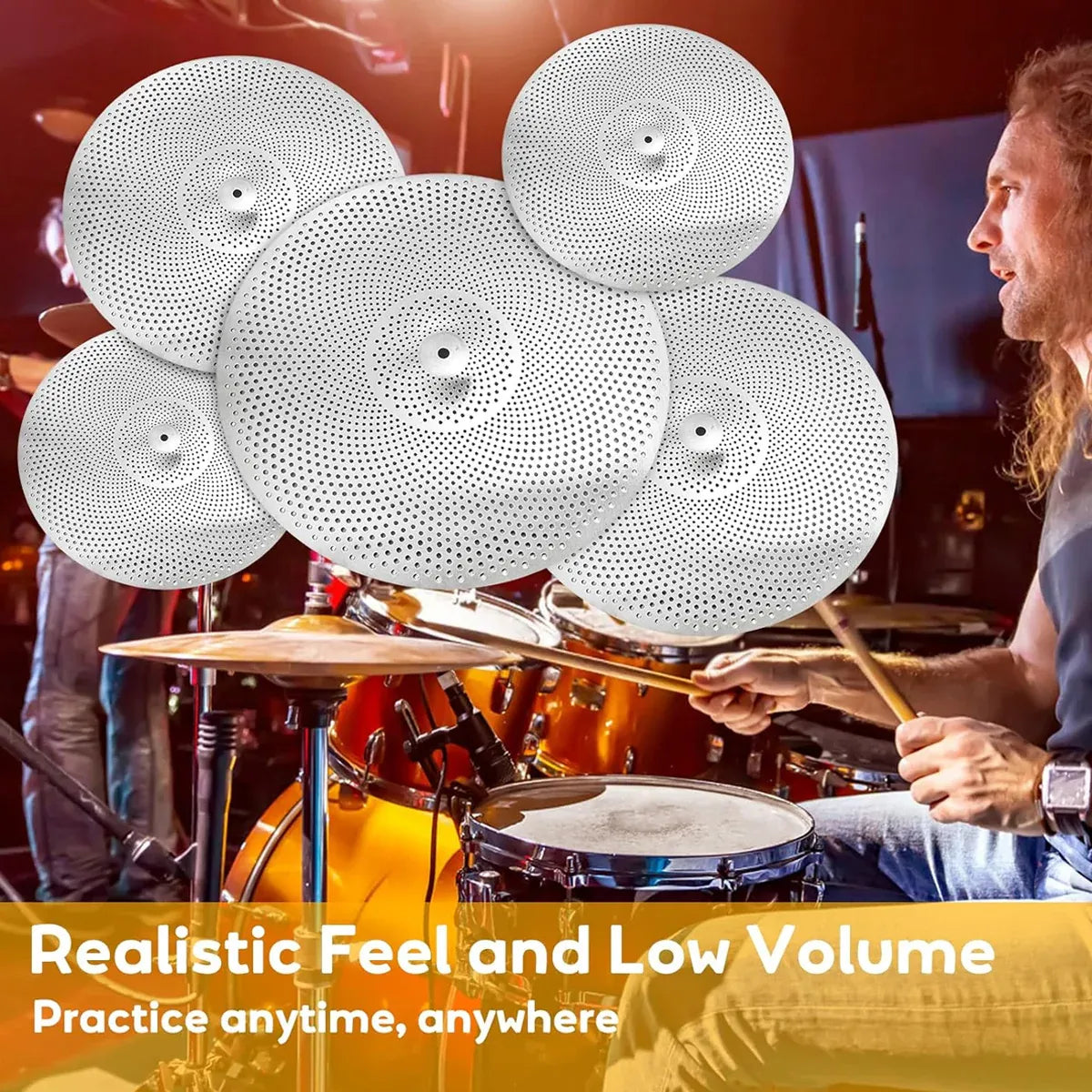 5 PCS Stand Drum Cymbal Mute Silencer Universal Fit for Most Standard Cymbals
