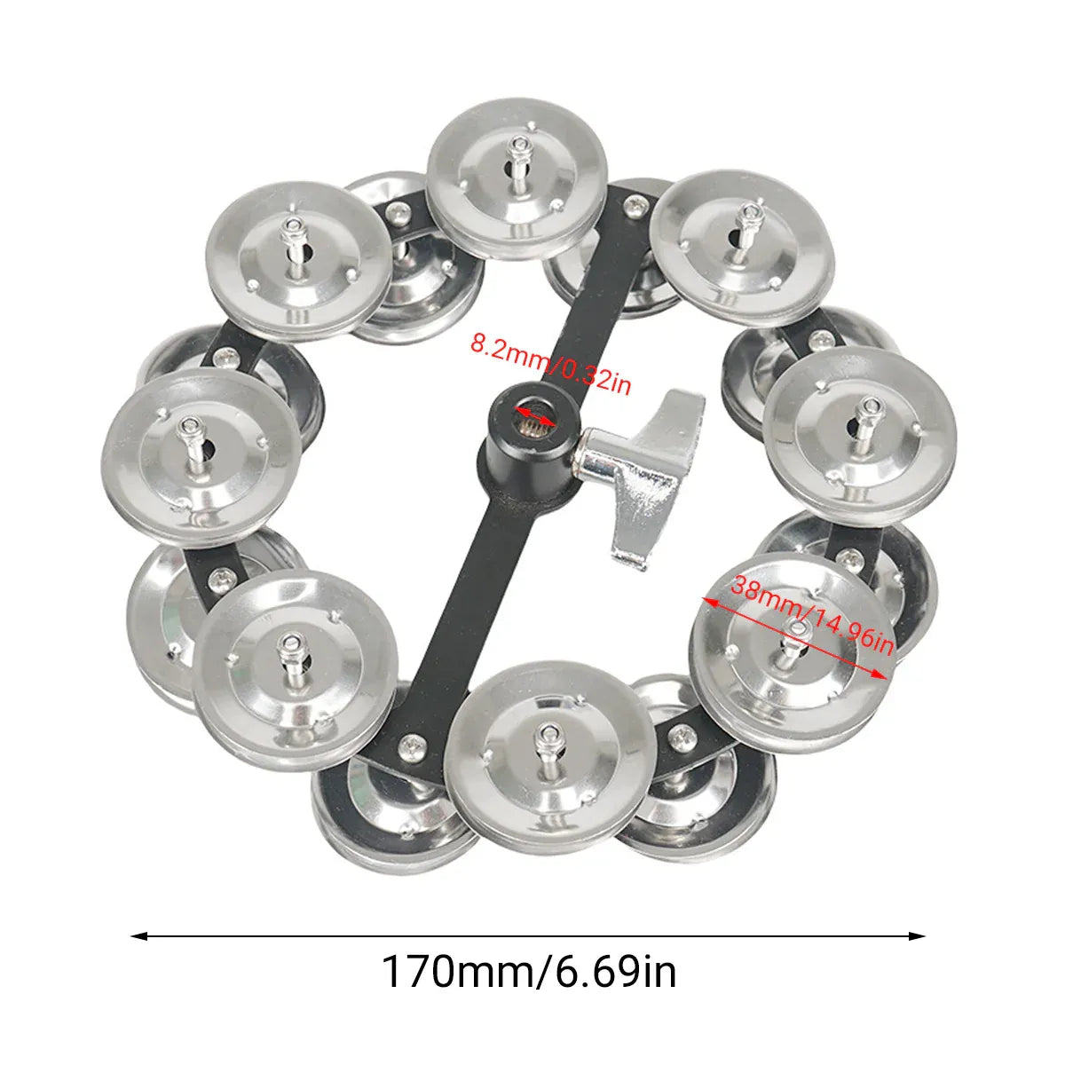 Frame Drum Treading Bell Steel Sheet Rattling Bell Double-Layer for Percussion