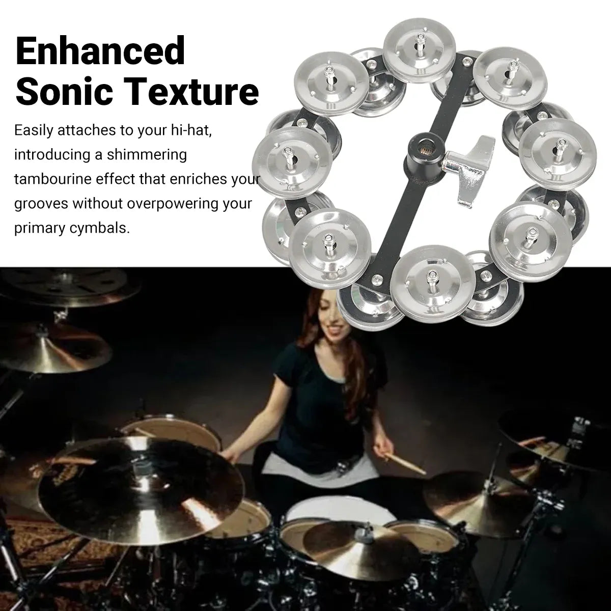 Frame Drum Treading Bell Steel Sheet Rattling Bell Double-Layer for Percussion