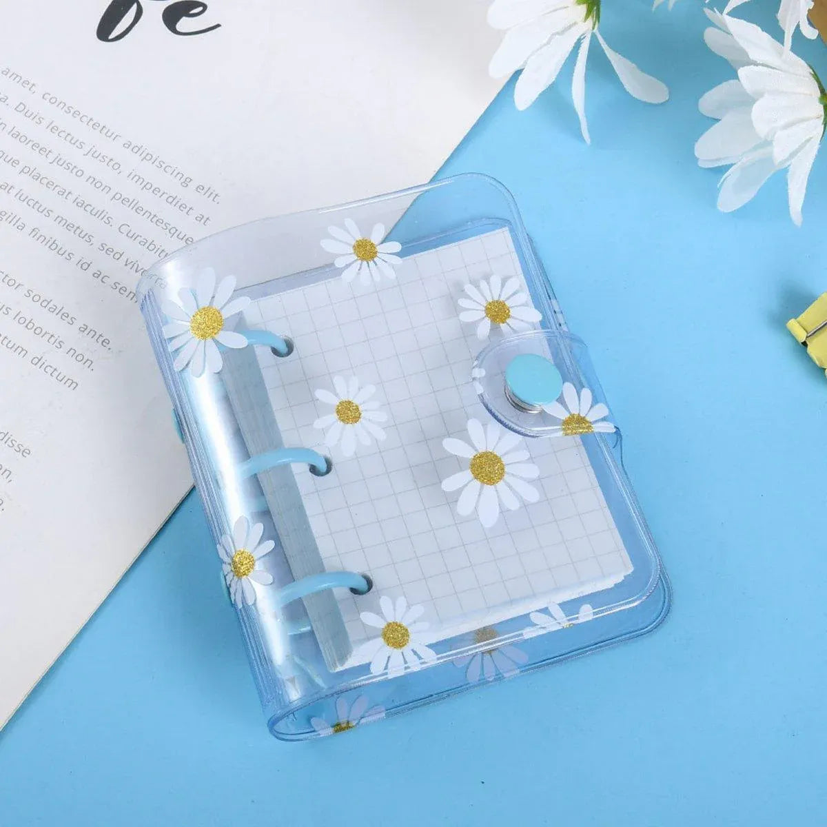 5PCS Portable 3 Hole Loose Leaf PVC Transparent Case Coil Mini Hand Ledger