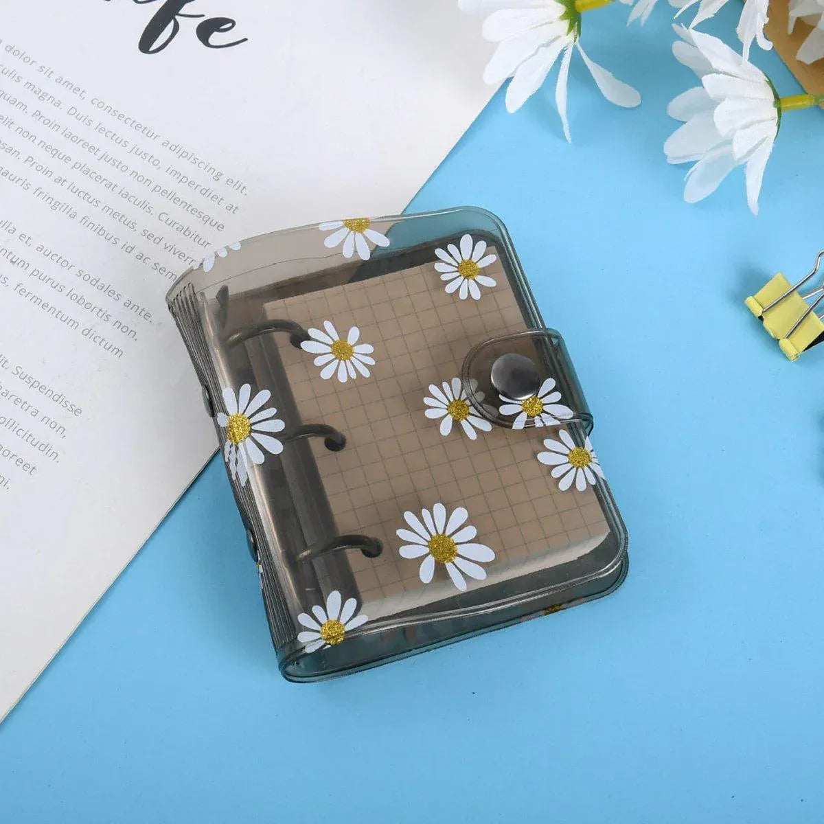 5PCS Portable 3 Hole Loose Leaf PVC Transparent Case Coil Mini Hand Ledger
