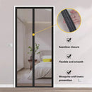 Self-Sealing Door Curtain Insect Proof Durable Mesh Screen for Home Kitchen Use - Grey