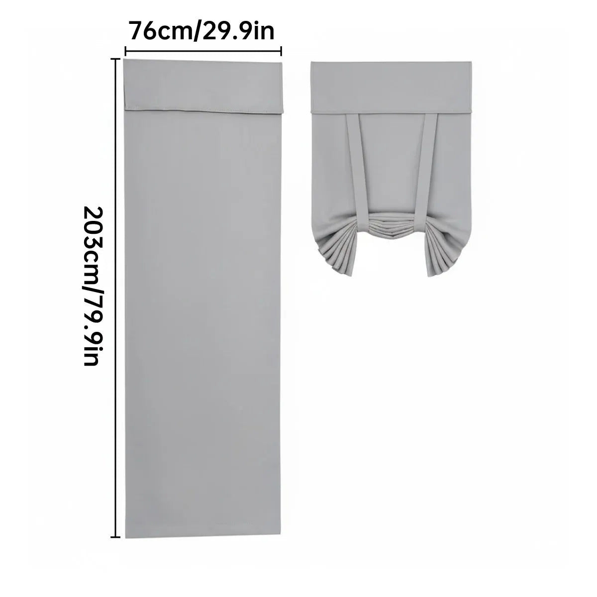 Home Blackout Door Curtain Thermal Insulated Durable for Bedroom Living Room - Silver