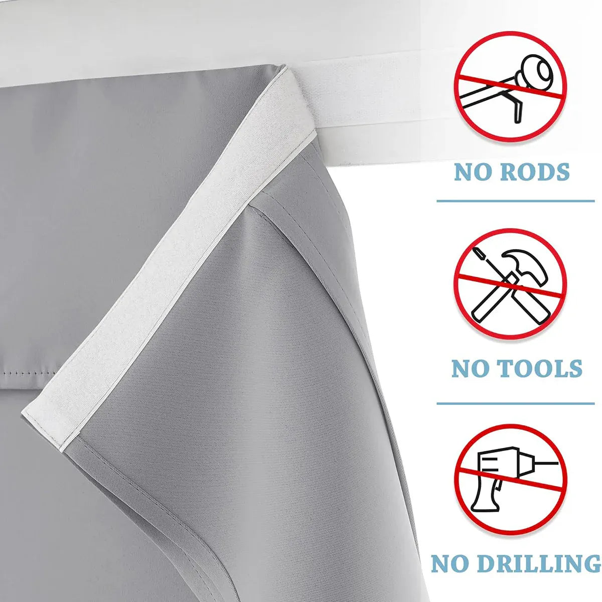 Home Blackout Door Curtain Thermal Insulated Durable for Bedroom Living Room - Silver