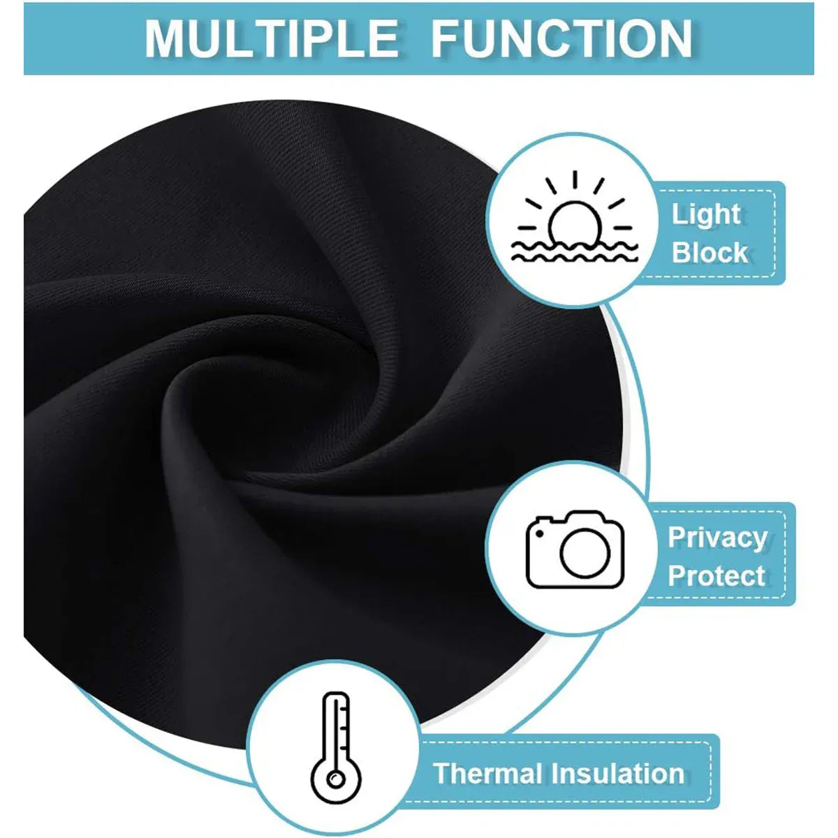 Home Blackout Door Curtain Thermal Insulated Durable for Bedroom Living Room - Silver