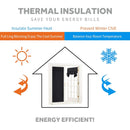 Home Blackout Door Curtain Thermal Insulated Durable for Bedroom Living Room - Silver