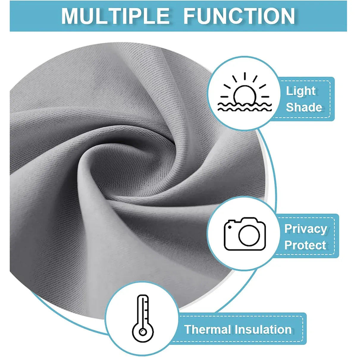 Home Blackout Door Curtain Thermal Insulated Durable for Bedroom Living Room - Silver