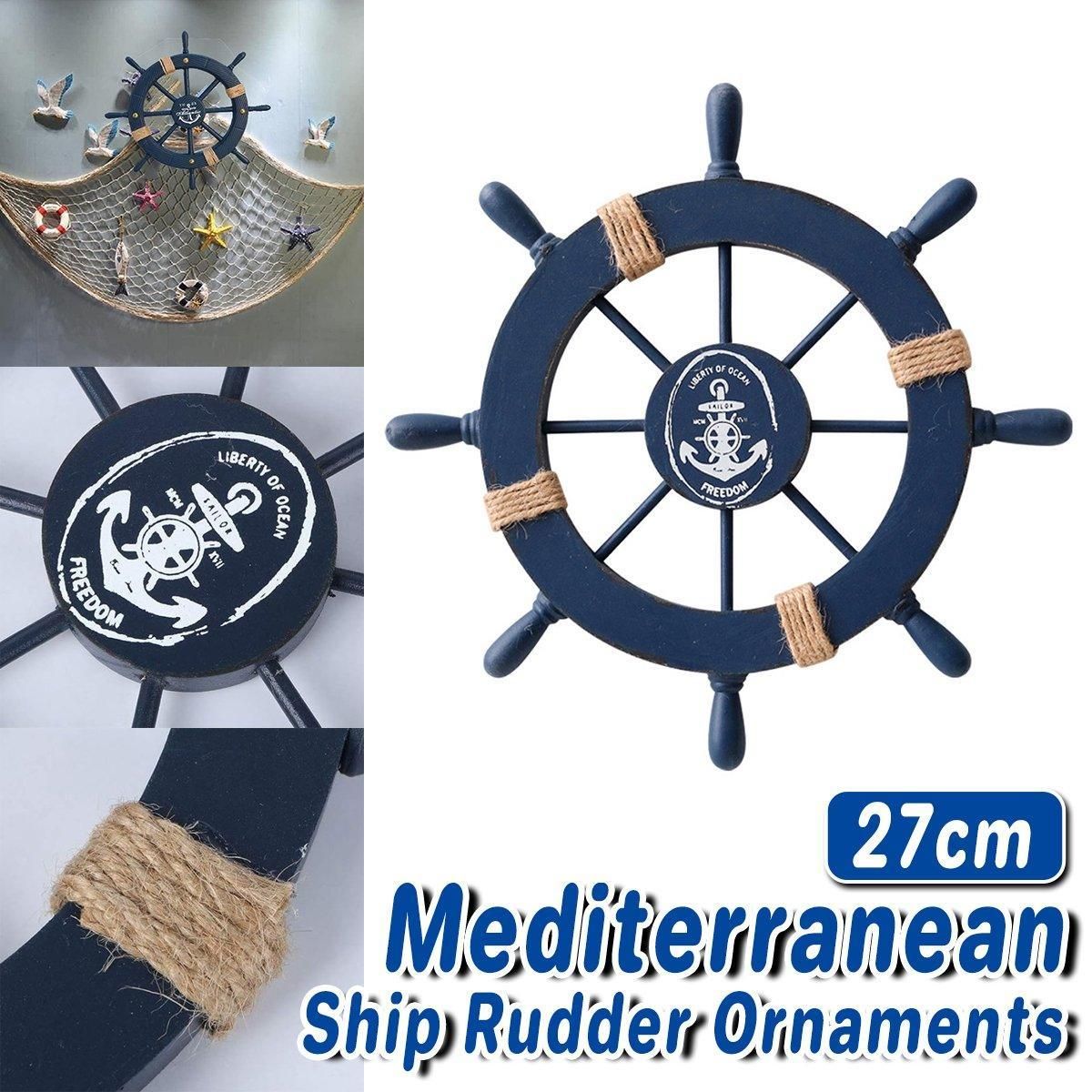 27cm Hanging Wooden Rudder Decorative Ornament Wall Decor Beach Home Decor