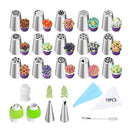 Russian Piping Tips Cake Decorating Set - 14 or 32 PCS Stainless Steel Nozzles - 14PCS