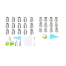 Russian Piping Tips Cake Decorating Set - 14 or 32 PCS Stainless Steel Nozzles - 32PCS