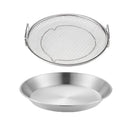 Stainless Steel Frying Skimmer Oil Drain Mesh Rack with Tray 22cm Heat Resistant
