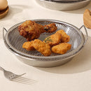 Stainless Steel Frying Skimmer Oil Drain Mesh Rack with Tray 22cm Heat Resistant