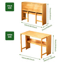 Foldable Student Desk Computer Table Space Saving Bamboo for Bedroom Study Use