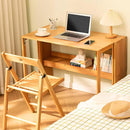 Foldable Student Desk Computer Table Space Saving Bamboo for Bedroom Study Use