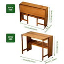 Bamboo Folding Student Desk Study Table Space Saving Storage